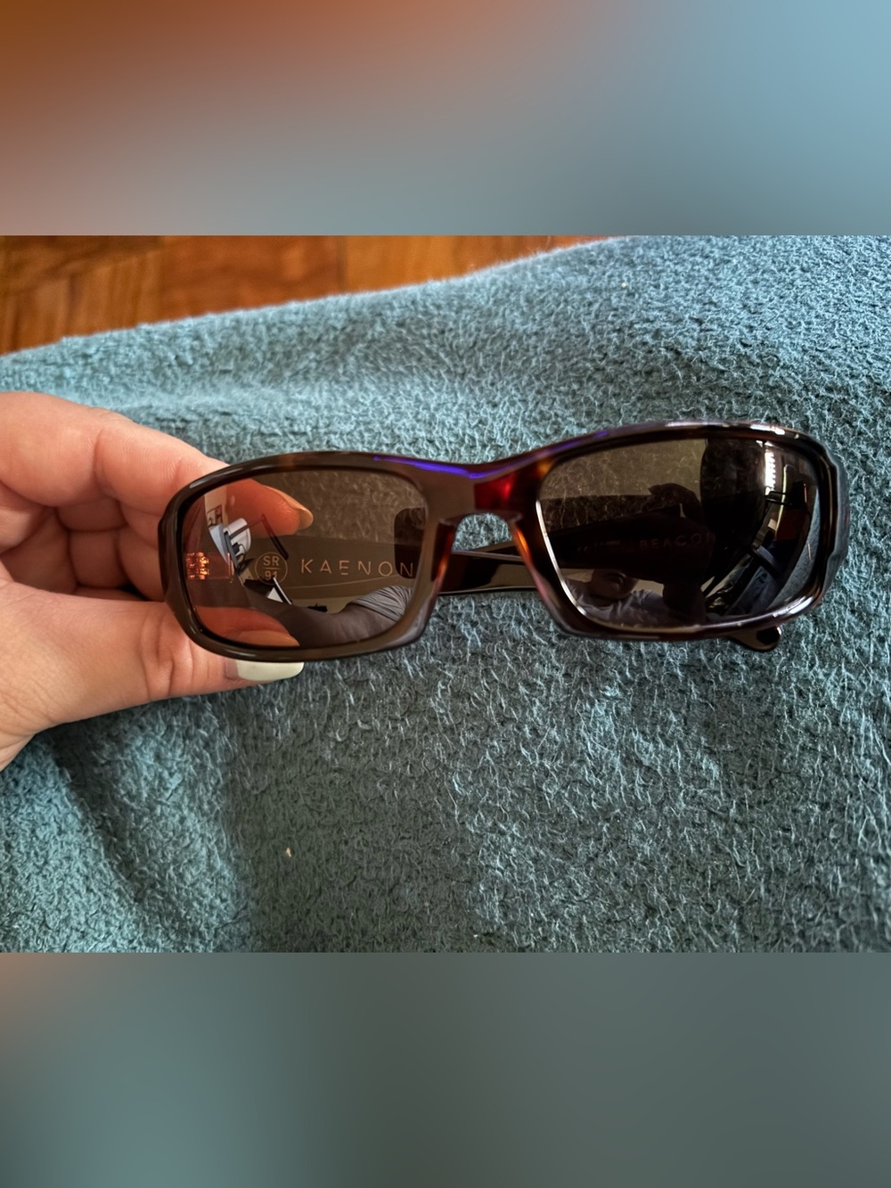 Kaenon Women’s Brown Tortoise Rectangle Polarized Sunglasses